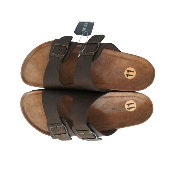 NAUTICA Men's Size 11 Slip-On Sandal 2‎ Buckle Shoe/ Vegan NWT - Picture 7 of 13
